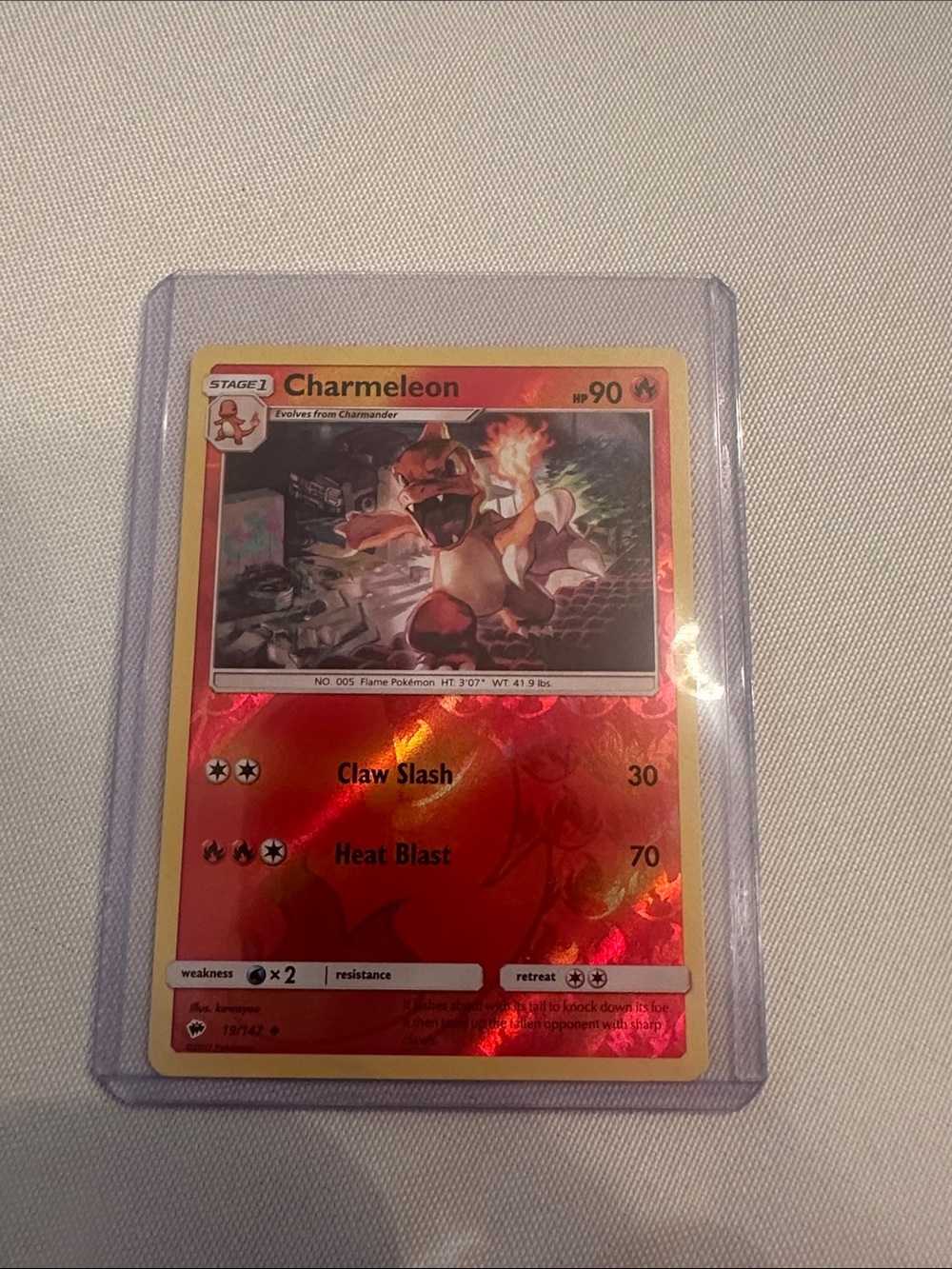 (RARE) 2017 Holographic Charmeleon Pokemon Card #19/147